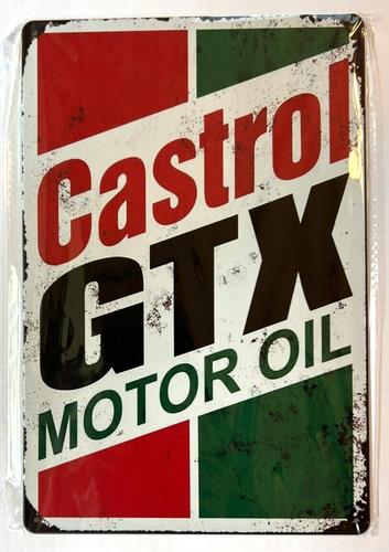 Castrol Oil Gtx - カストロール GTX モーターオイル ヴィンテージ ノベルティ メタルサイン