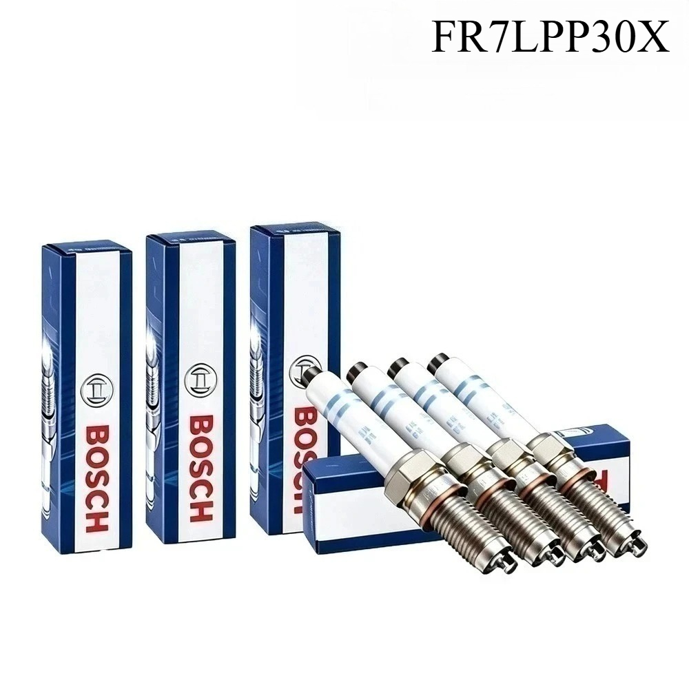 Bosch Spark Plug Platinum - 耐摩耗性ボッシュFR7LPP30Xスパークプラグ、アコードCM5 2.4に適合、完全燃焼、排気汚染を抑えたエンジン部品