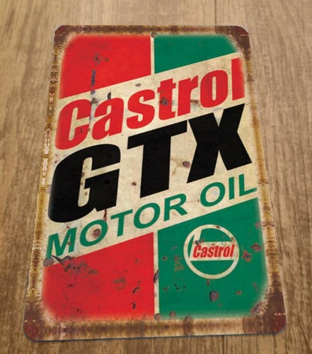 Castrol Oil Gtx - ヴィンテージ カストロール GTX モーターオイル広告 メタルウォールサイン