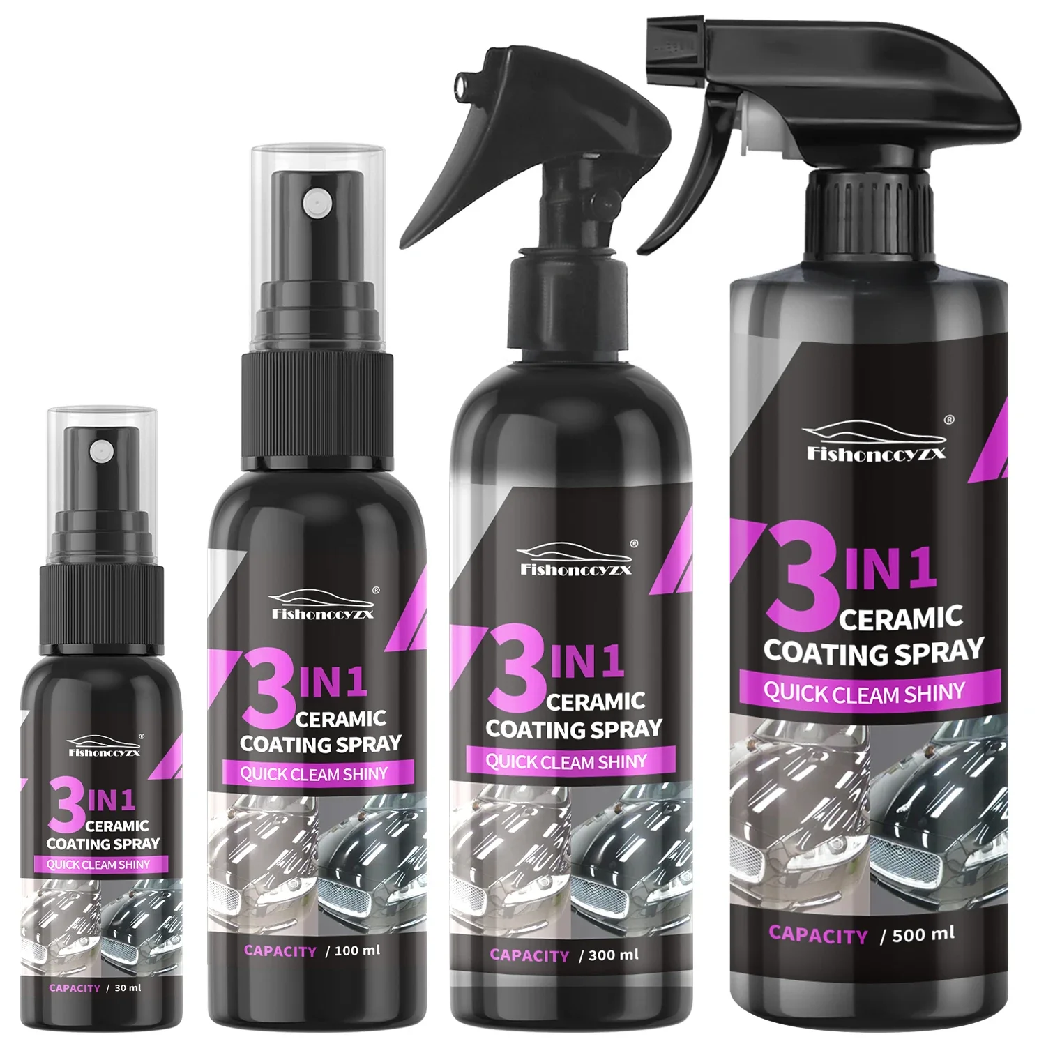 Car Wax Ceramic Coating - 3 in 1 カーセラミック液体コーティングスプレー ナノクリスタル疎水層研磨剤 高光沢ペイント保護ワックス