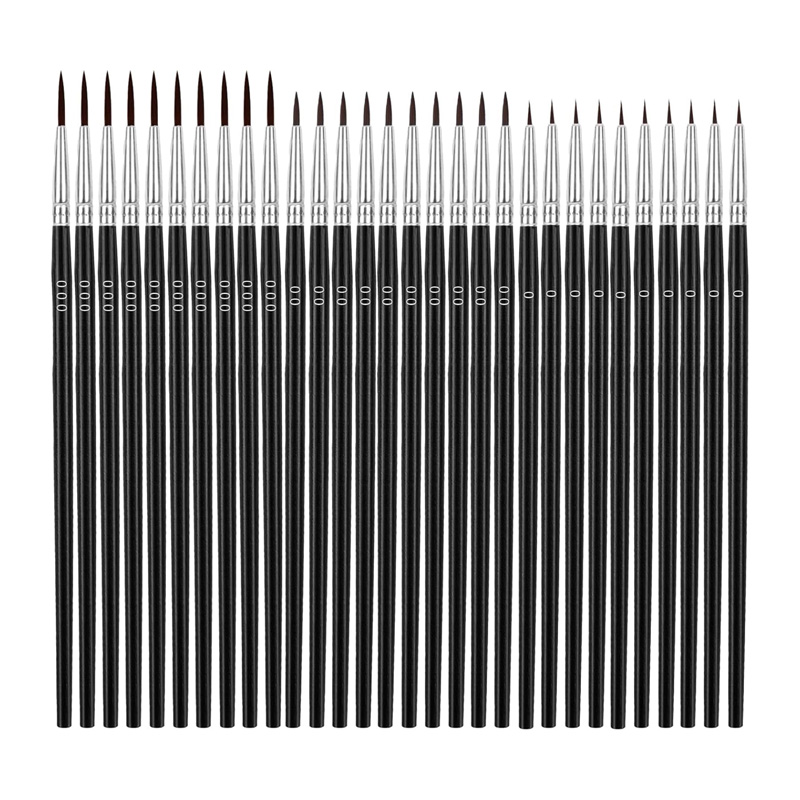 30本入り極細ディテールペイントブラシセット、3サイズのミニ - Detailing Brush Set のレビューと価格