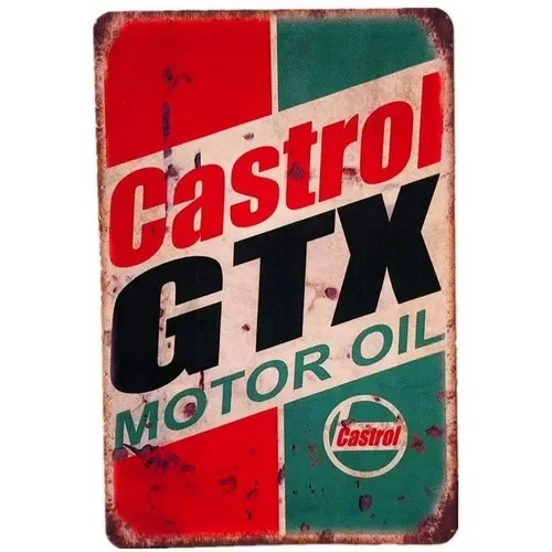 カストロール GTX モーターオイル ブリキ看板 レトロな自 - Castrol Oil Gtx のレビューと価格